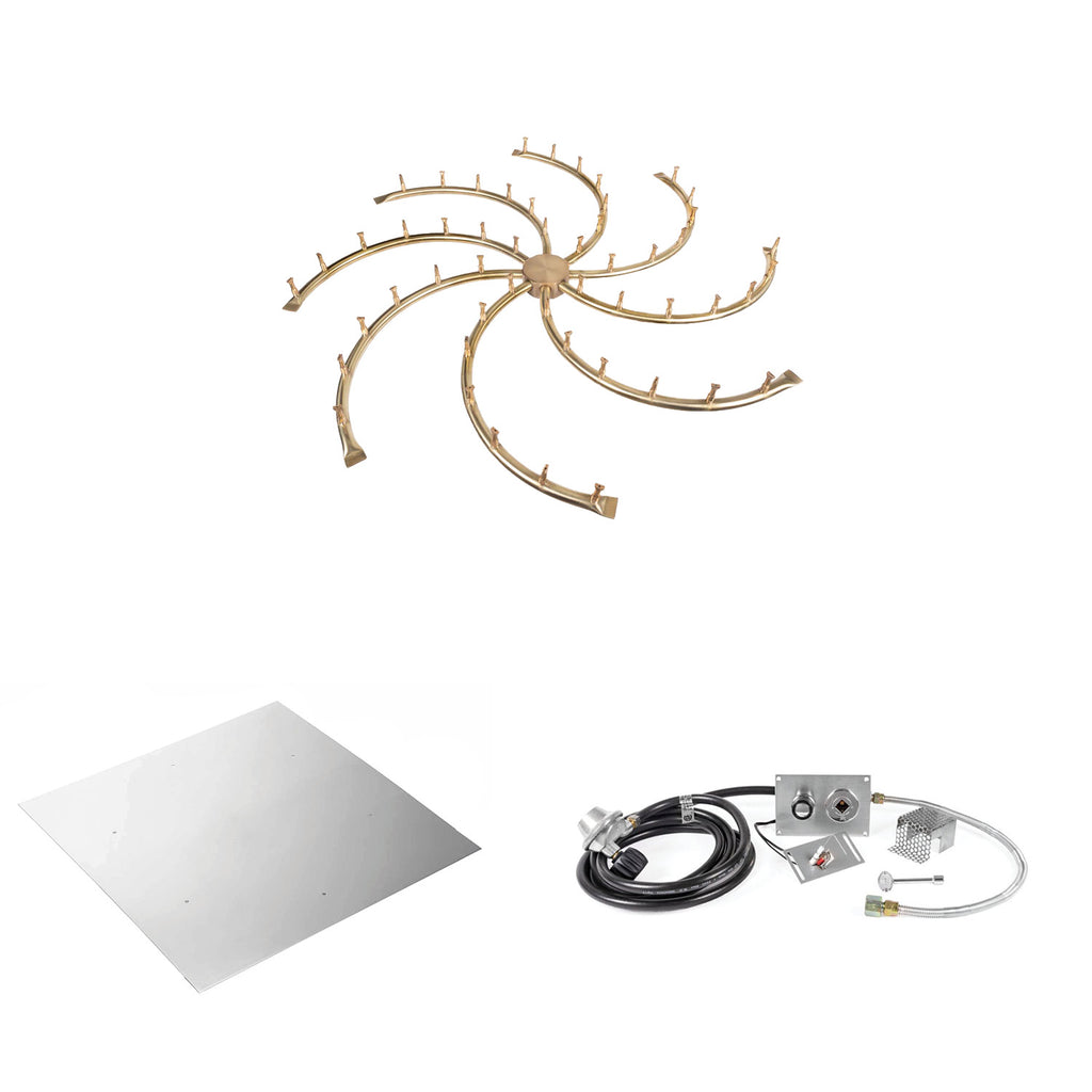 The Outdoor Plus Brass Bullet Spark Ignition Gas Fire Pit Burner Kit
