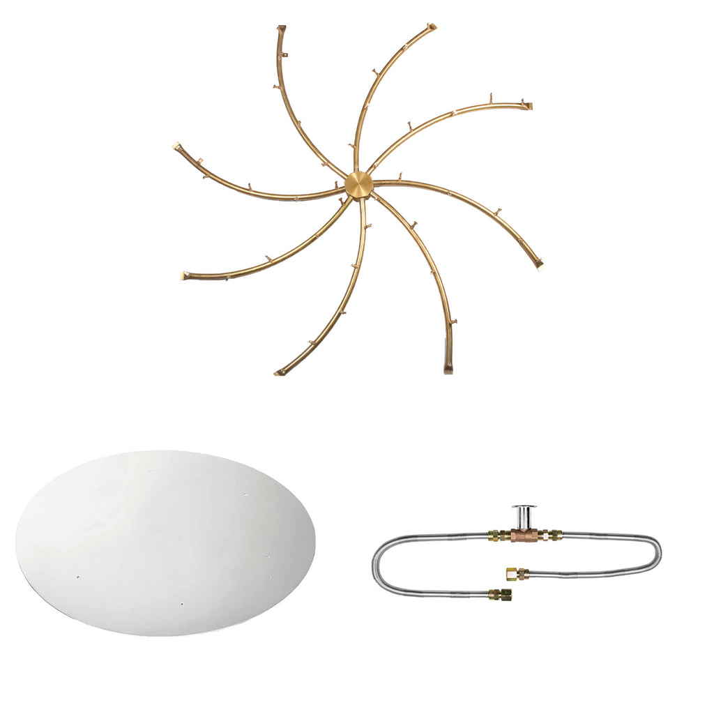The Outdoor Plus Brass Bullet Match Light Gas Fire Pit Burner Kit