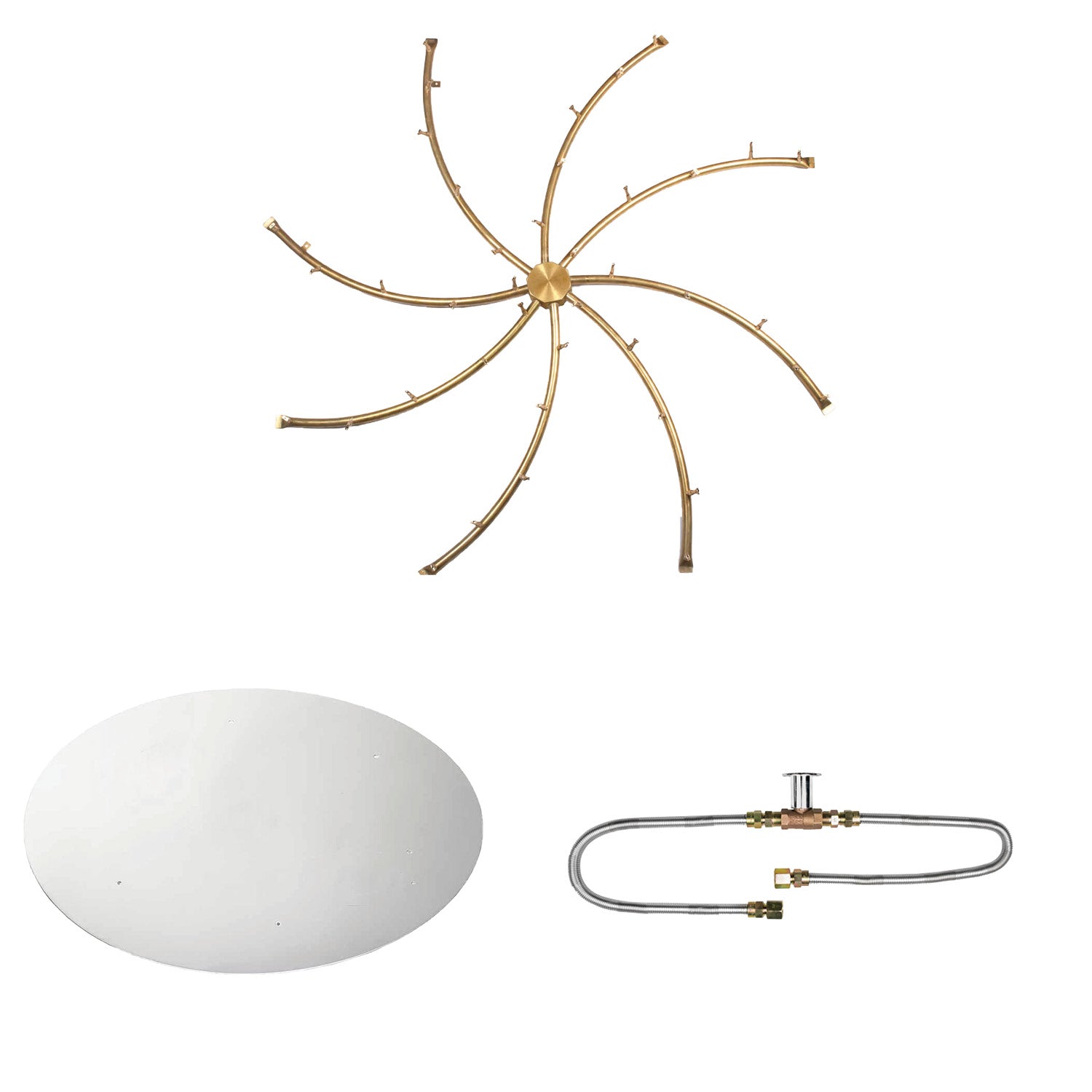 The Outdoor Plus Brass Bullet Match Light Gas Fire Pit Burner Kit