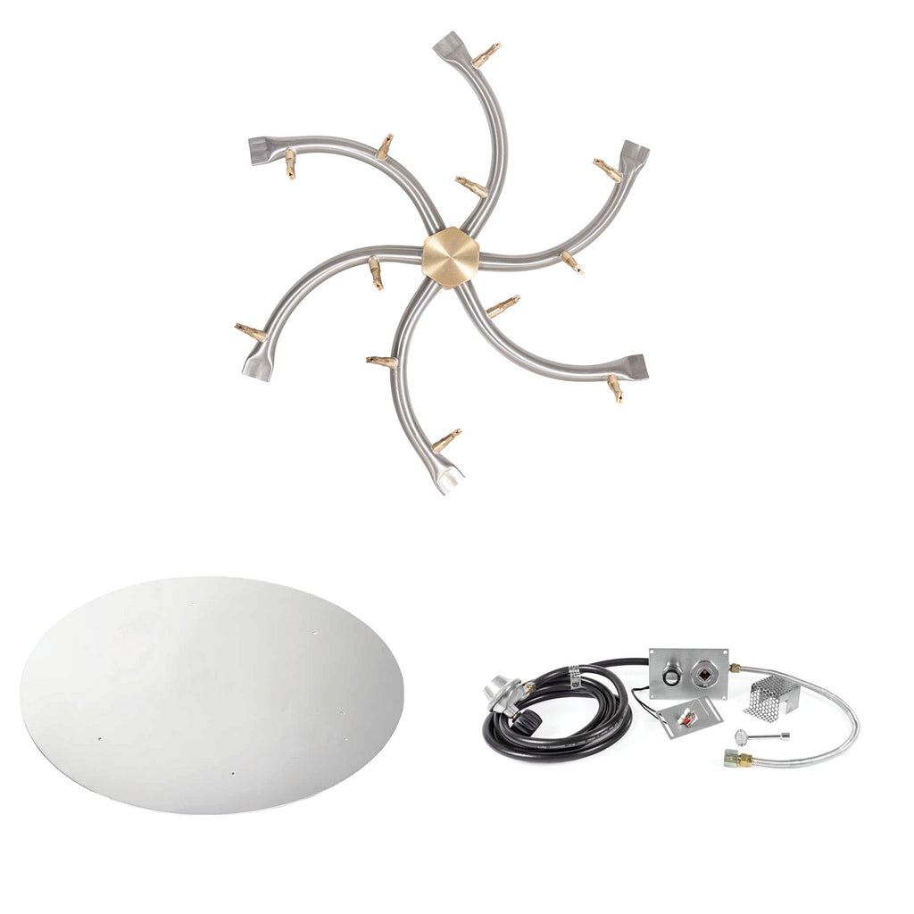 The Outdoor Plus Stainless Steel Bullet Spark Ignition Gas Fire Pit Burner Kit