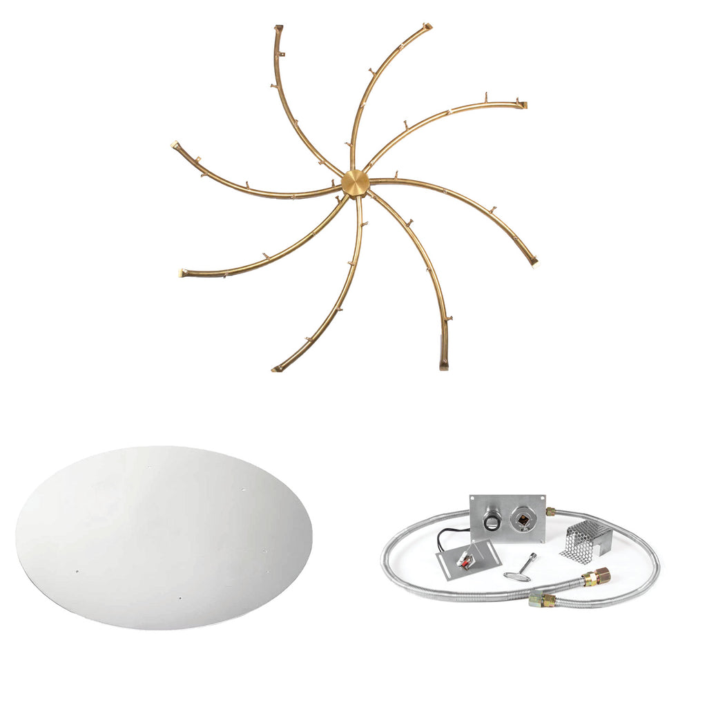The Outdoor Plus Brass Bullet Spark Ignition Gas Fire Pit Burner Kit