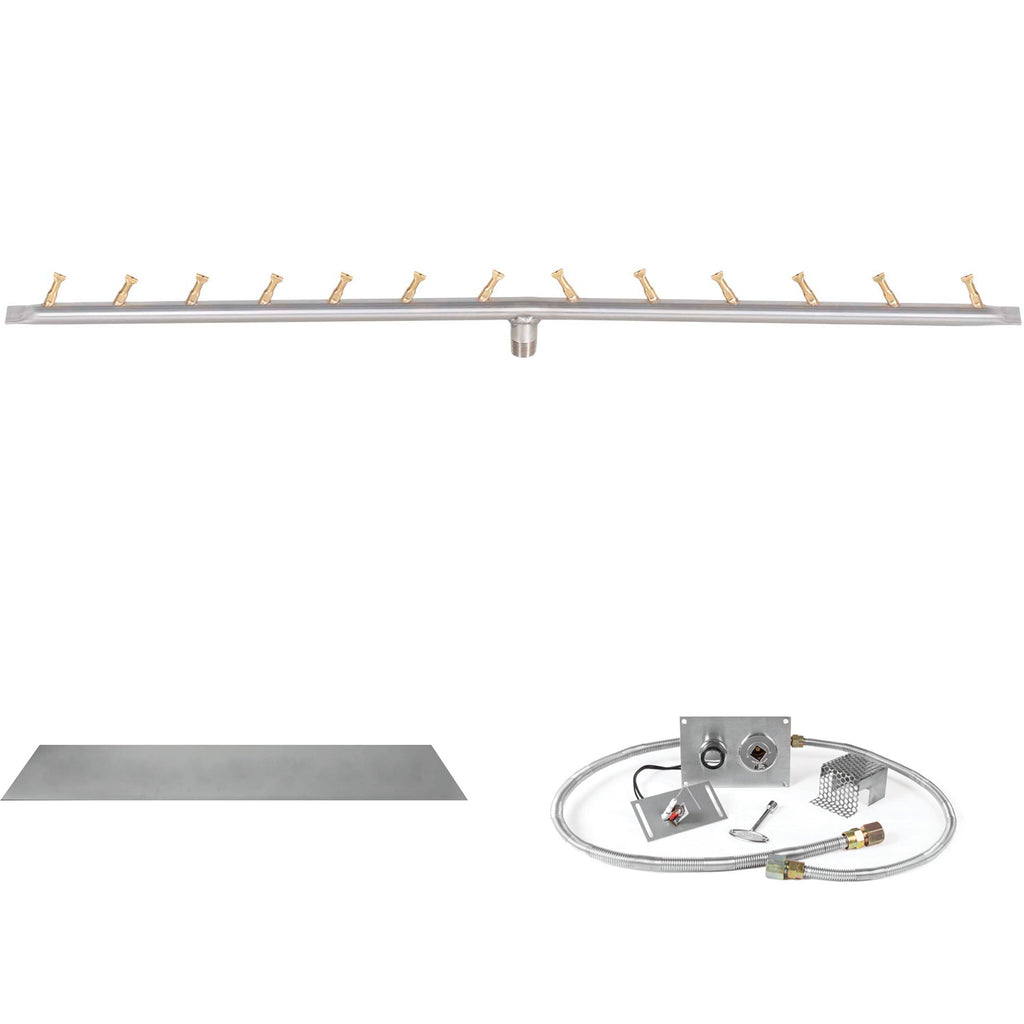 The Outdoor Plus Stainless Steel Linear Bullet Spark Ignition Gas Fire Pit Burner Kit
