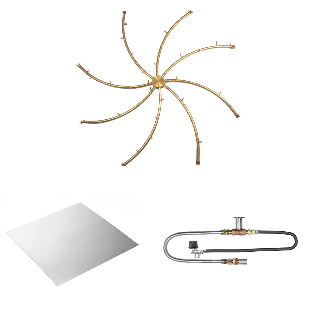 The Outdoor Plus Brass Bullet Match Light Gas Fire Pit Burner Kit
