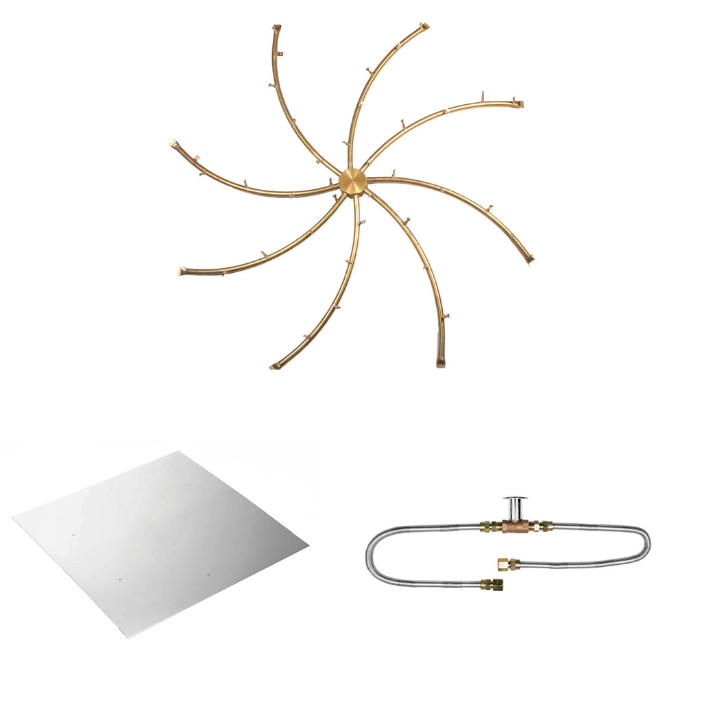 The Outdoor Plus Brass Bullet Match Light Gas Fire Pit Burner Kit