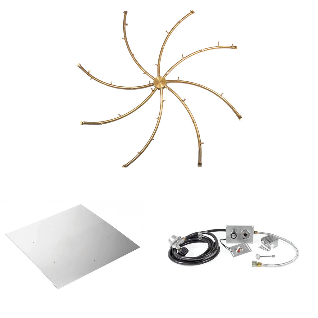The Outdoor Plus Brass Bullet Spark Ignition Gas Fire Pit Burner Kit