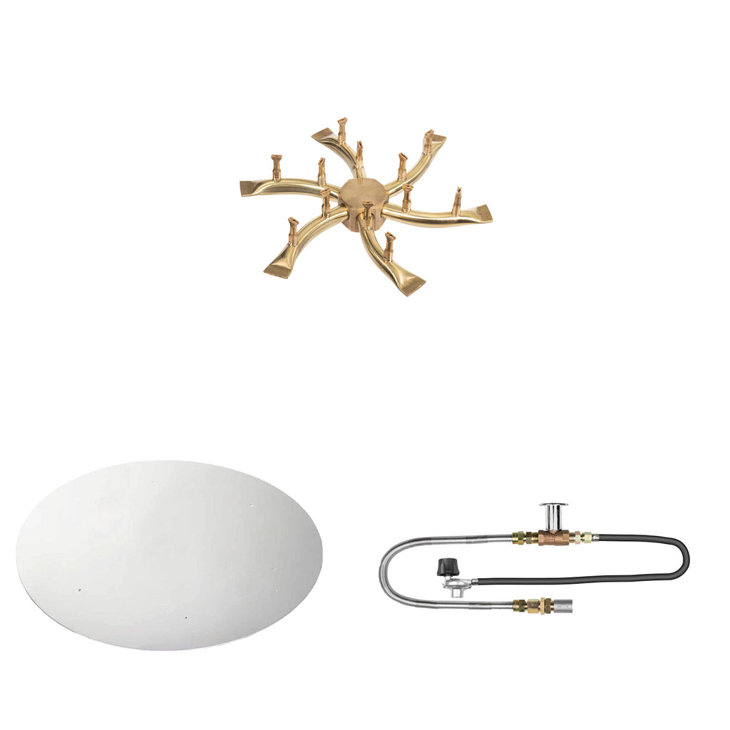 The Outdoor Plus Brass Bullet Match Light Gas Fire Pit Burner Kit