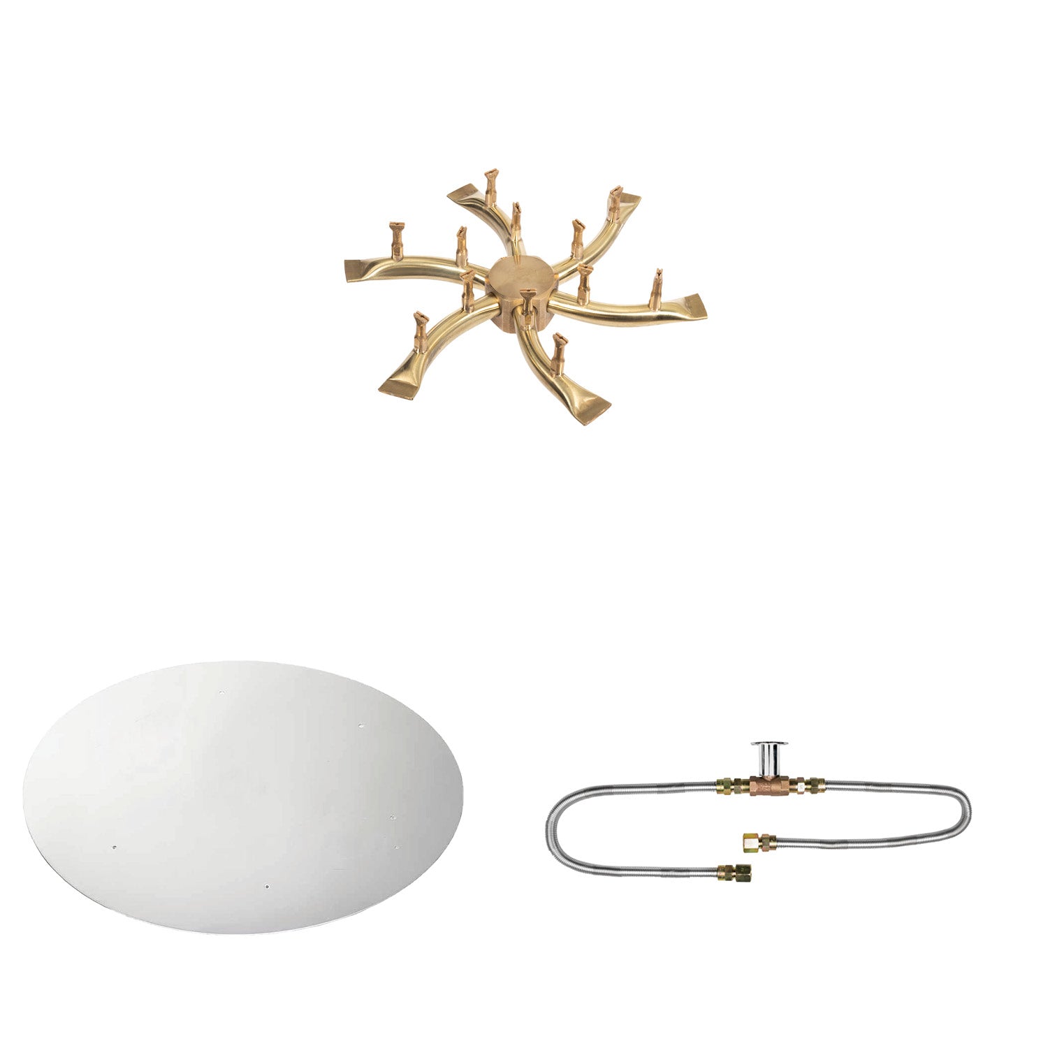 The Outdoor Plus Brass Bullet Match Light Gas Fire Pit Burner Kit