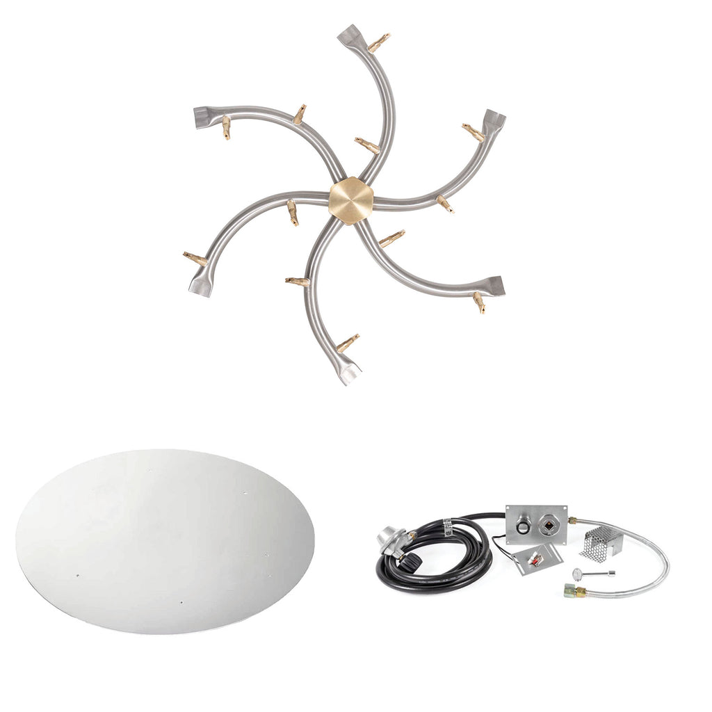 The Outdoor Plus Stainless Steel Bullet Spark Ignition Gas Fire Pit Burner Kit