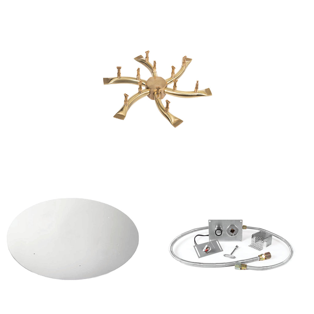The Outdoor Plus Brass Bullet Spark Ignition Gas Fire Pit Burner Kit