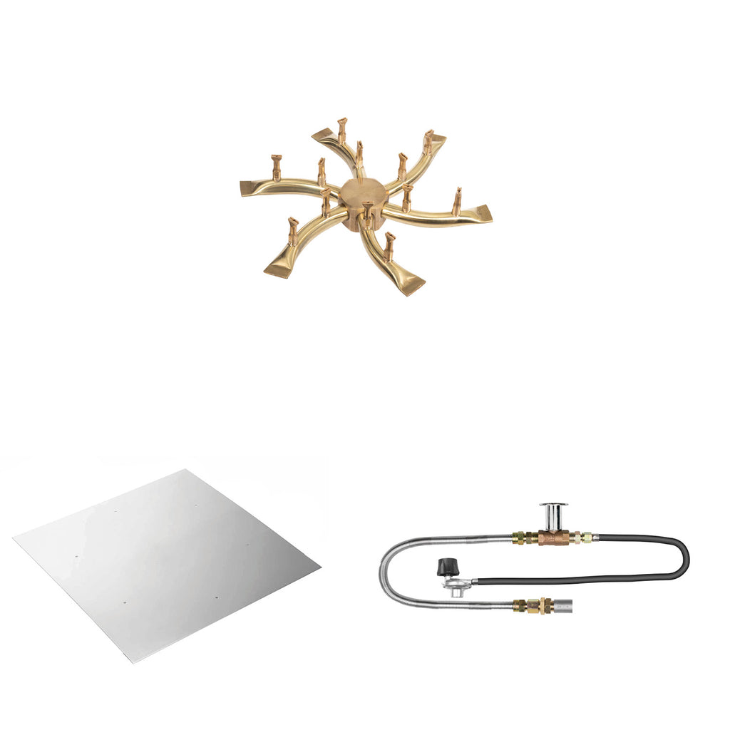 The Outdoor Plus Brass Bullet Match Light Gas Fire Pit Burner Kit