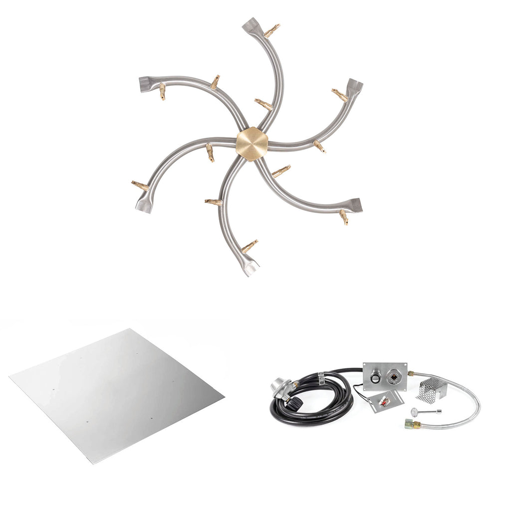 The Outdoor Plus Stainless Steel Bullet Spark Ignition Gas Fire Pit Burner Kit