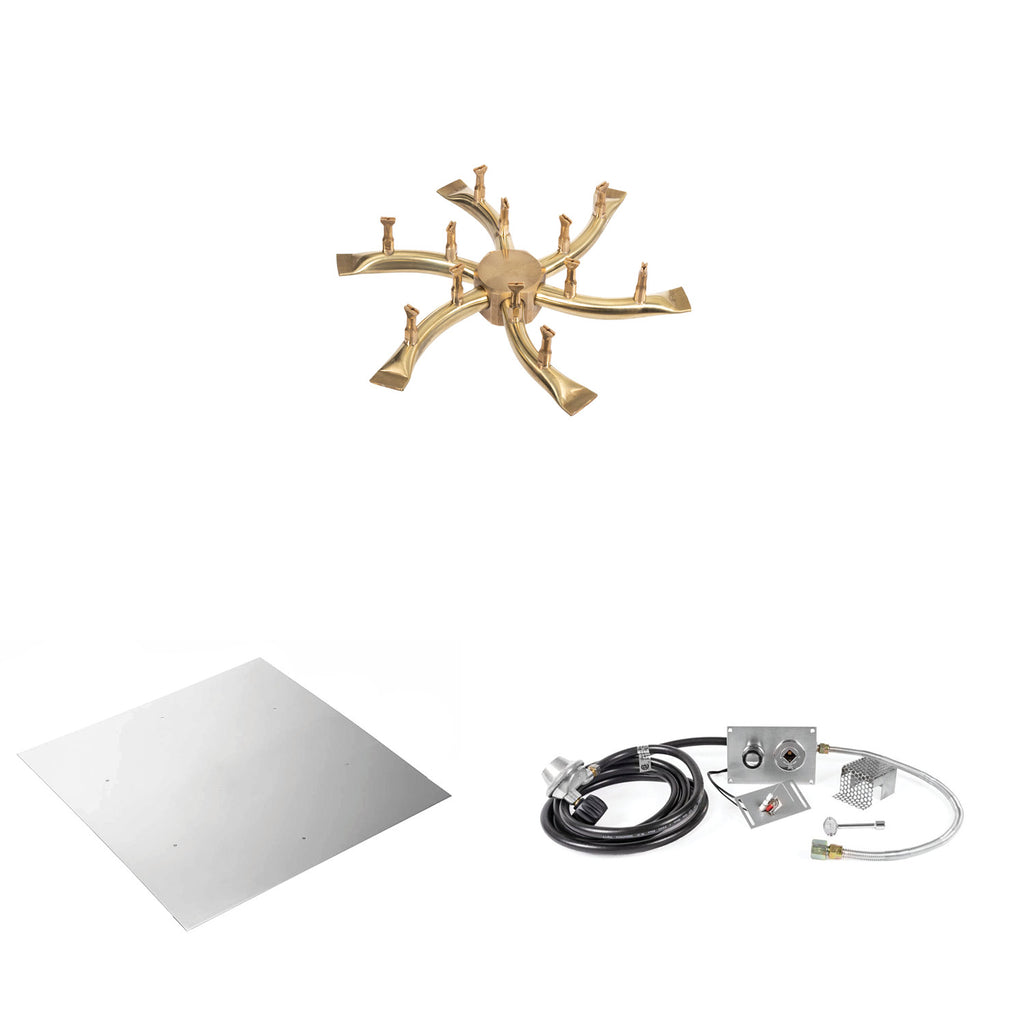The Outdoor Plus Brass Bullet Spark Ignition Gas Fire Pit Burner Kit