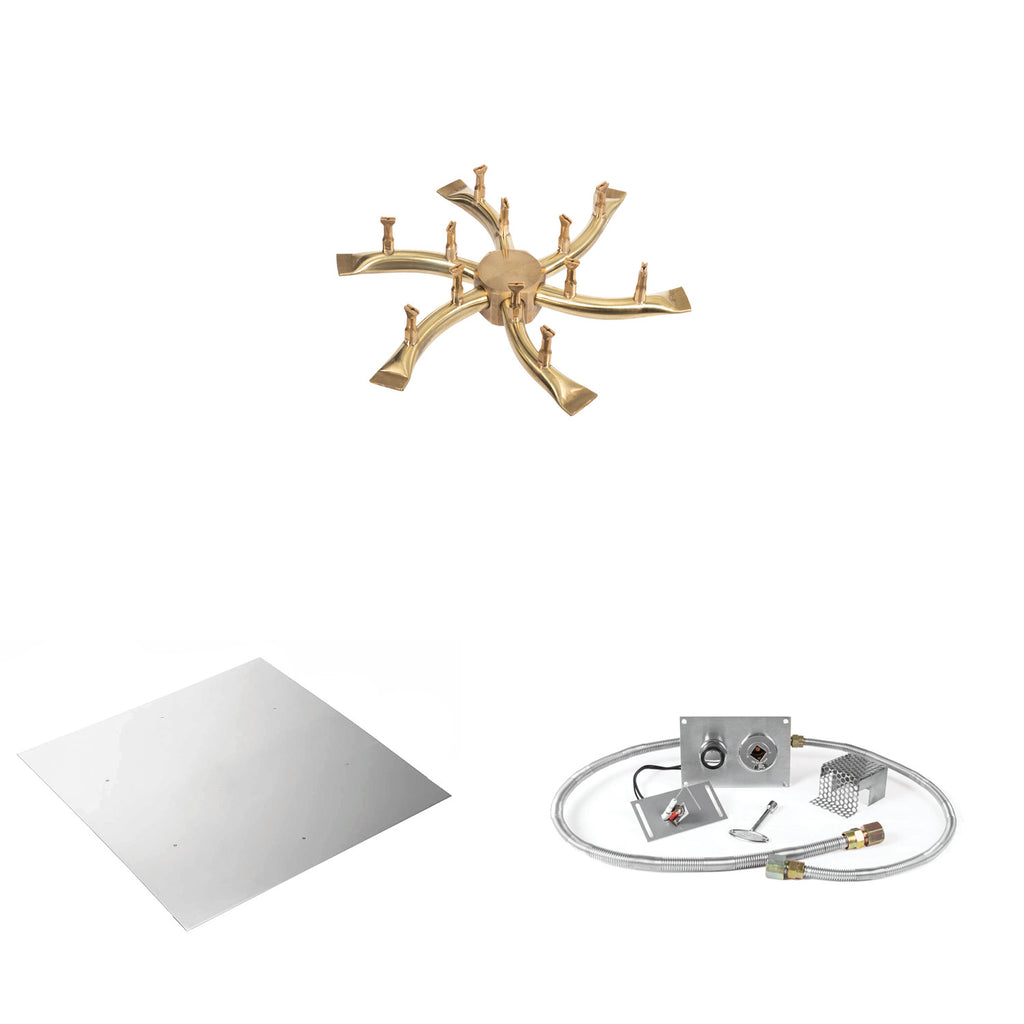 The Outdoor Plus Brass Bullet Spark Ignition Gas Fire Pit Burner Kit