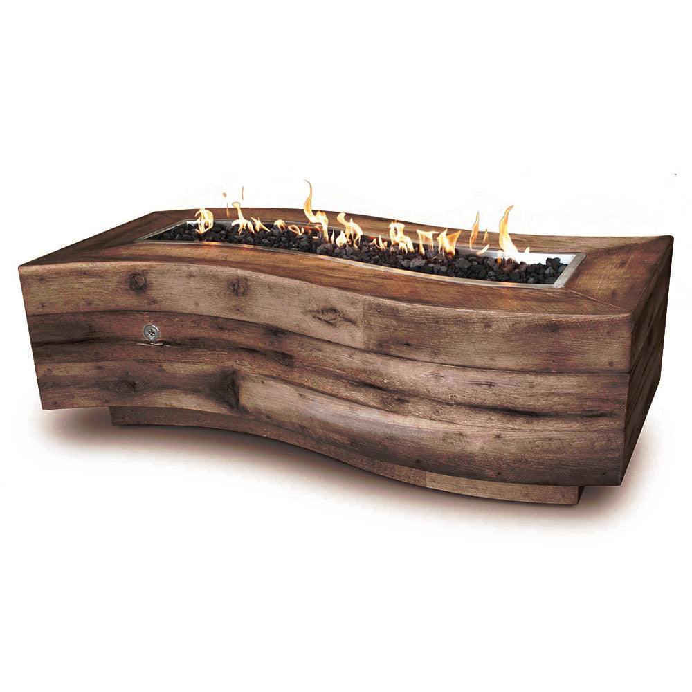 TOP Fires by The Outdoor Plus OPT-BGSR72x Big Sur Wood Grain Fire Pit, 72x28-Inches
