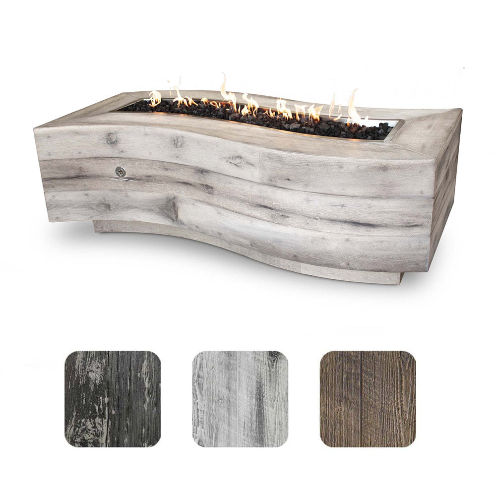TOP Fires by The Outdoor Plus OPT-BGSR72x Big Sur Wood Grain Fire Pit, 72x28-Inches