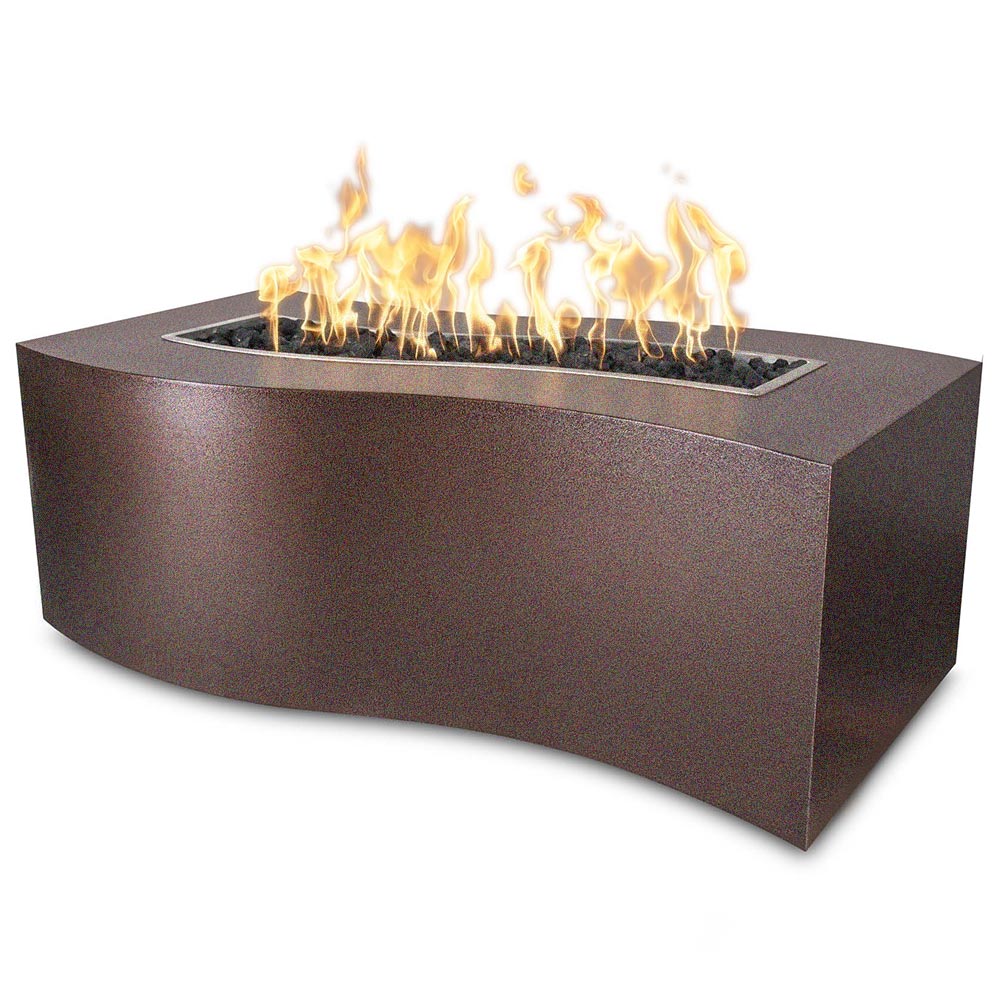 TOP Fires by The Outdoor Plus Billow 72x24-Inch Rectangular Powder Coated Steel Gas Fire Pit