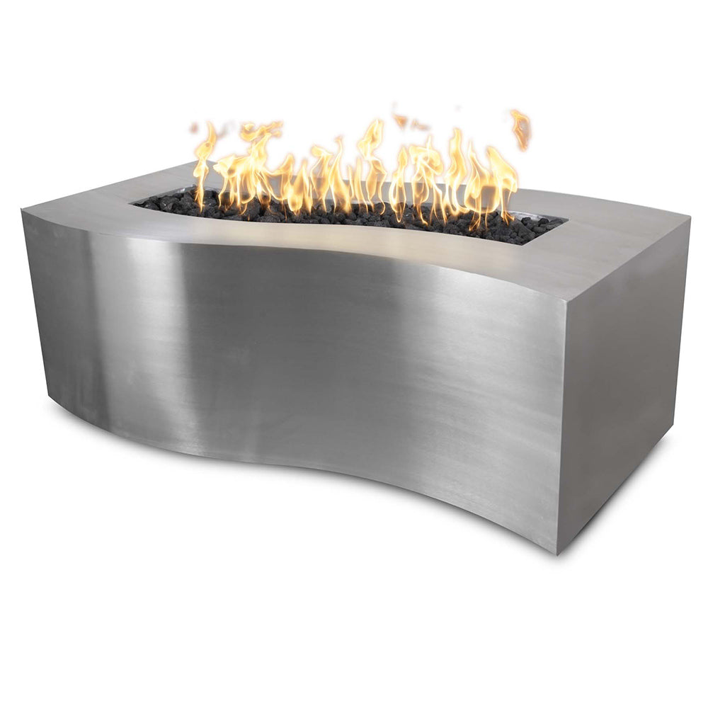 TOP Fires by The Outdoor Plus Billow 72x24-Inch Rectangular Stainless Steel Gas Fire Pit