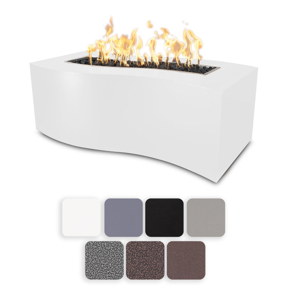 TOP Fires by The Outdoor Plus Billow 60x24-Inch Rectangular Powder Coated Steel Gas Fire Pit