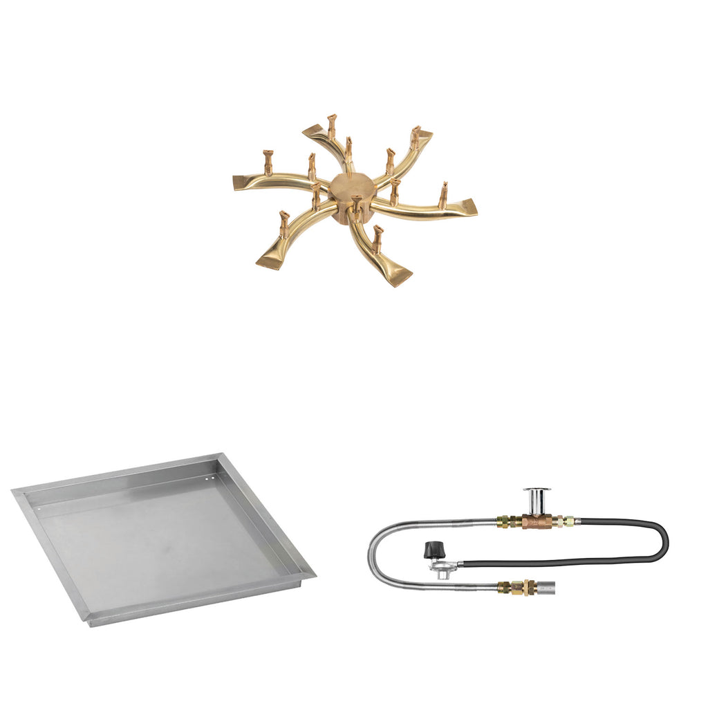 The Outdoor Plus Brass Bullet Match Light Gas Fire Pit Burner Kit