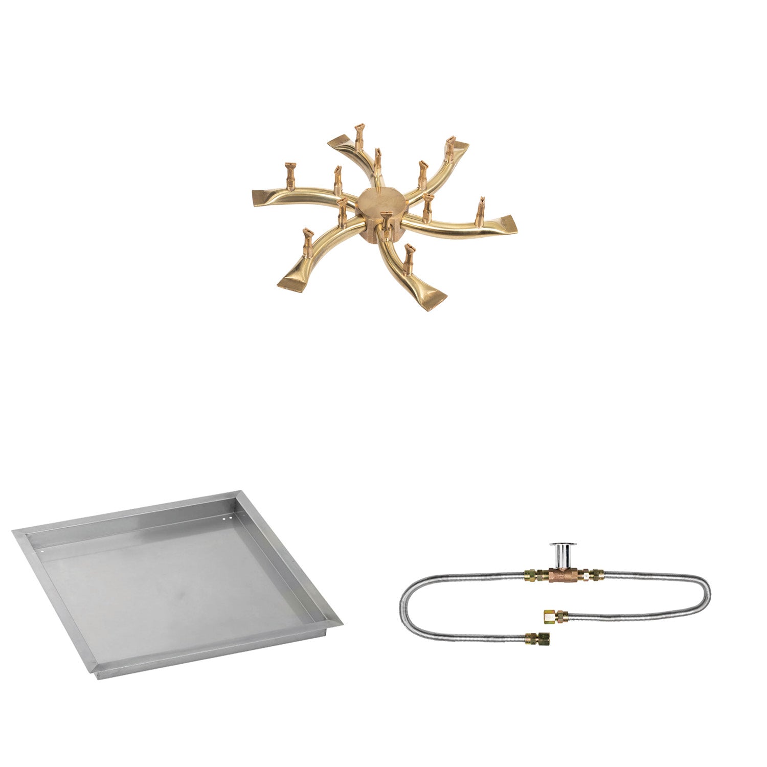 The Outdoor Plus Brass Bullet Match Light Gas Fire Pit Burner Kit