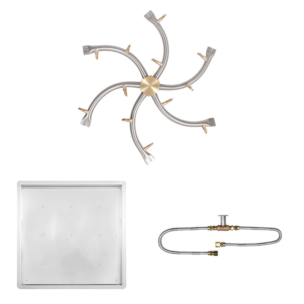 The Outdoor Plus Stainless Steel Bullet Match Light Gas Fire Pit Burner Kit