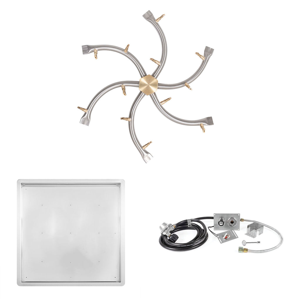 The Outdoor Plus Stainless Steel Bullet Spark Ignition Gas Fire Pit Burner Kit