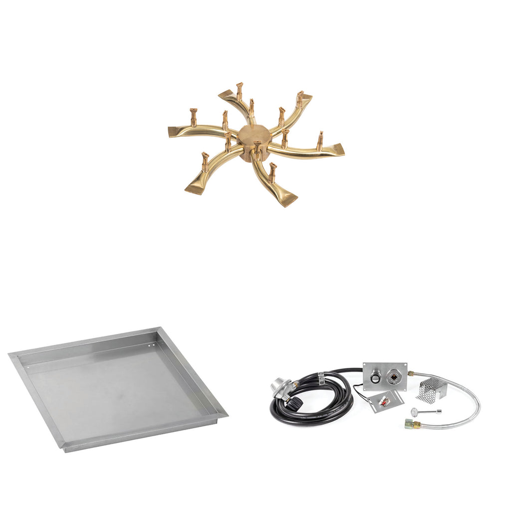The Outdoor Plus Brass Bullet Spark Ignition Gas Fire Pit Burner Kit