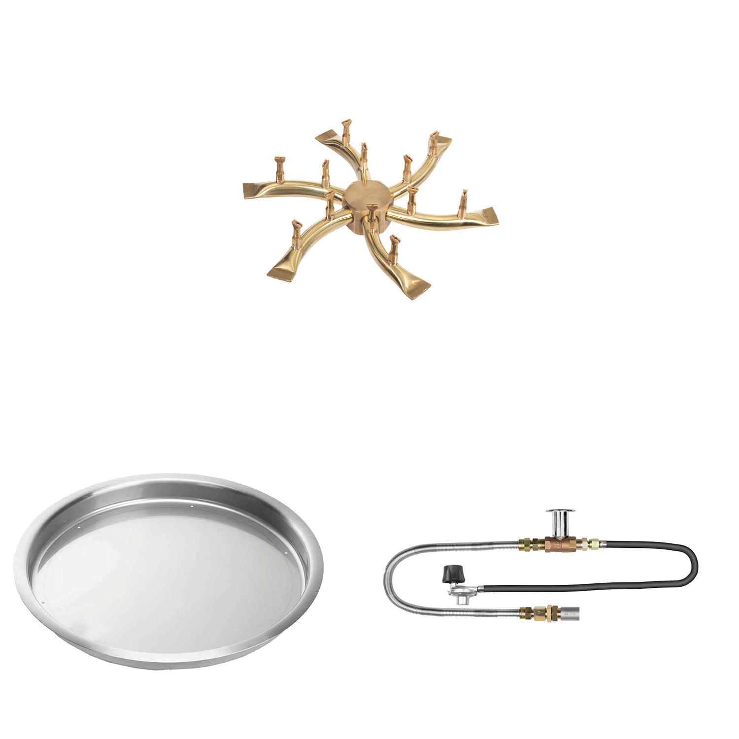 The Outdoor Plus Brass Bullet Match Light Gas Fire Pit Burner Kit