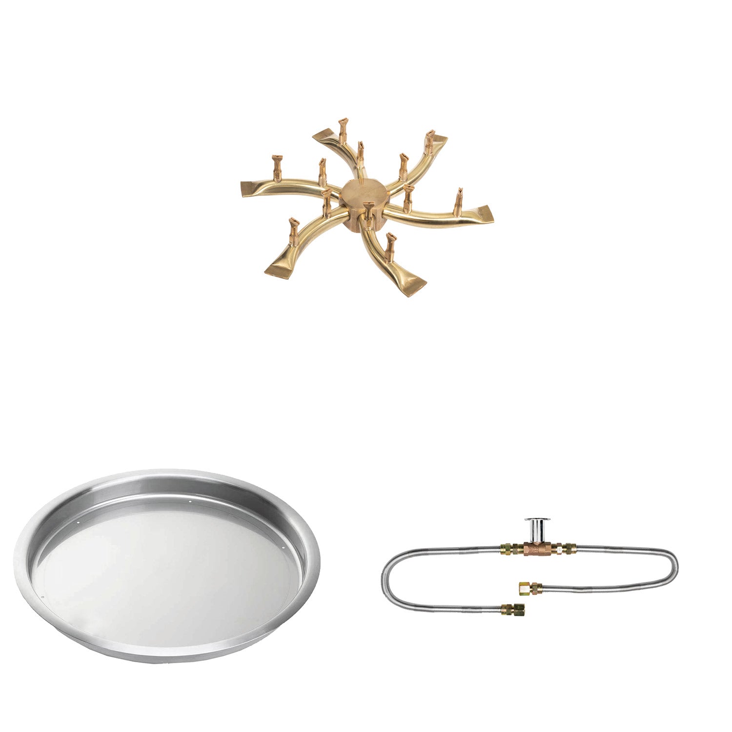 The Outdoor Plus Brass Bullet Match Light Gas Fire Pit Burner Kit