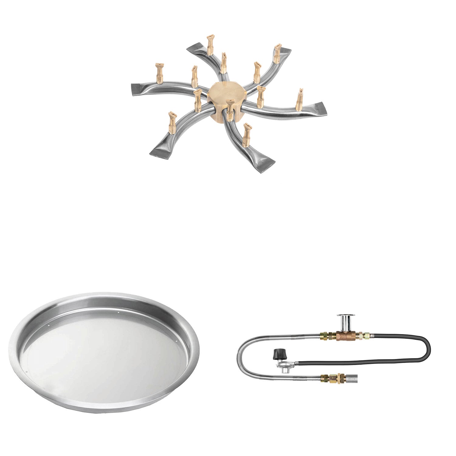 The Outdoor Plus Stainless Steel Bullet Match Light Gas Fire Pit Burner Kit