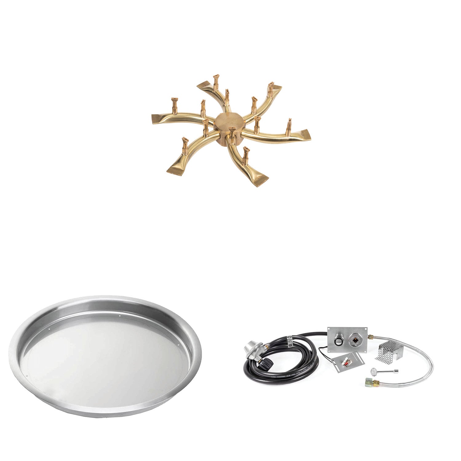 The Outdoor Plus Brass Bullet Spark Ignition Gas Fire Pit Burner Kit