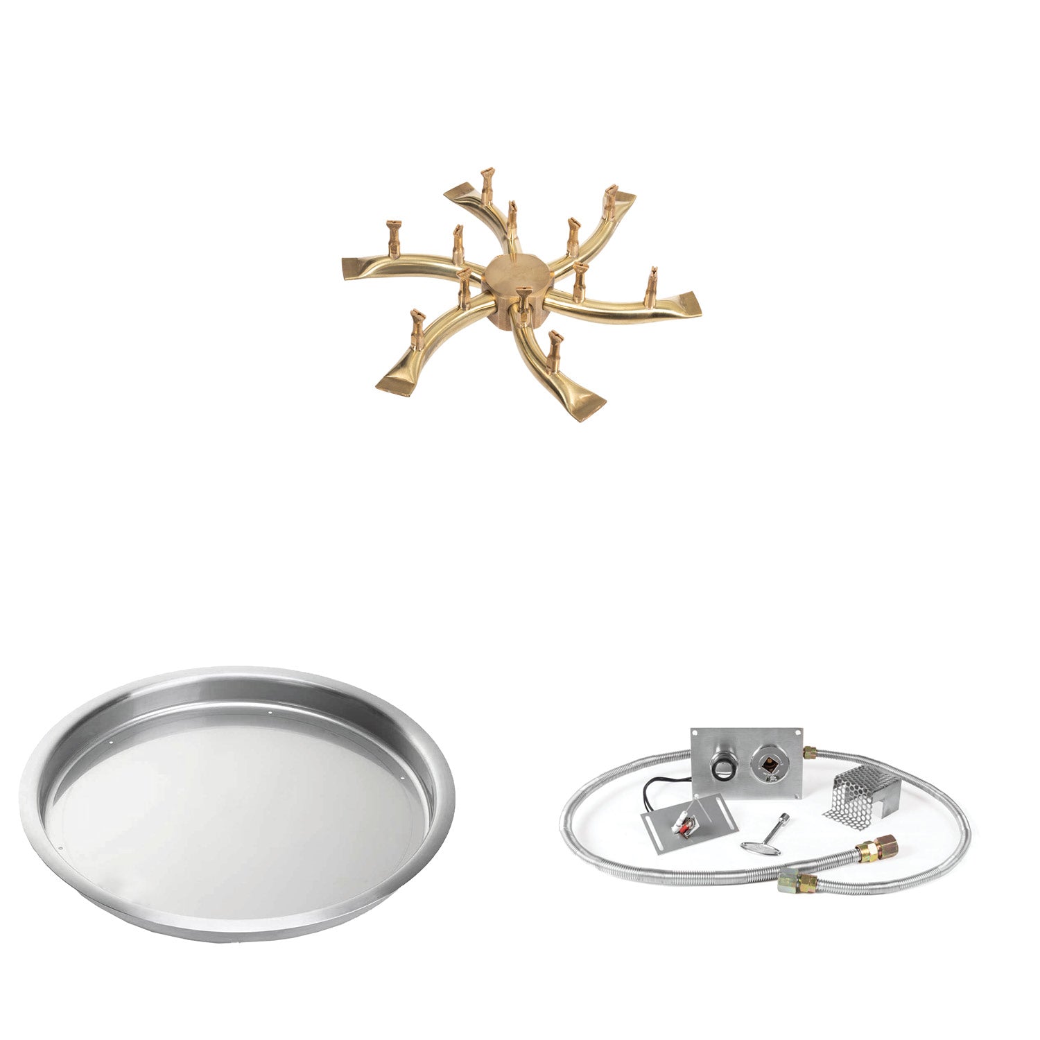 The Outdoor Plus Brass Bullet Spark Ignition Gas Fire Pit Burner Kit