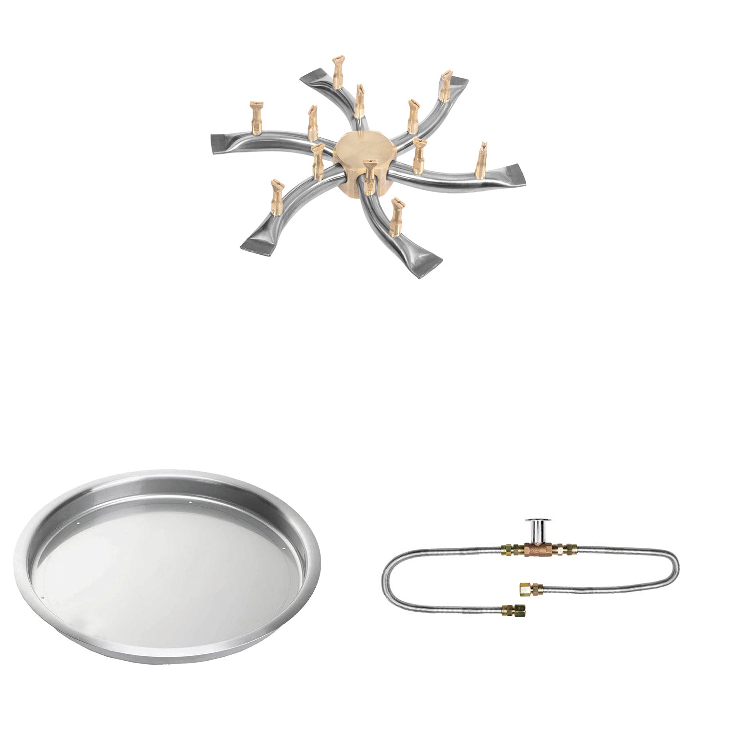 The Outdoor Plus Stainless Steel Bullet Match Light Gas Fire Pit Burner Kit
