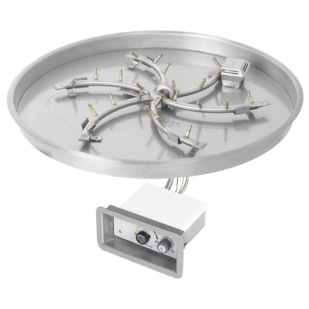 The Outdoor Plus Stainless Steel Bullet Spark Ignition Gas Fire Pit Burner Kit