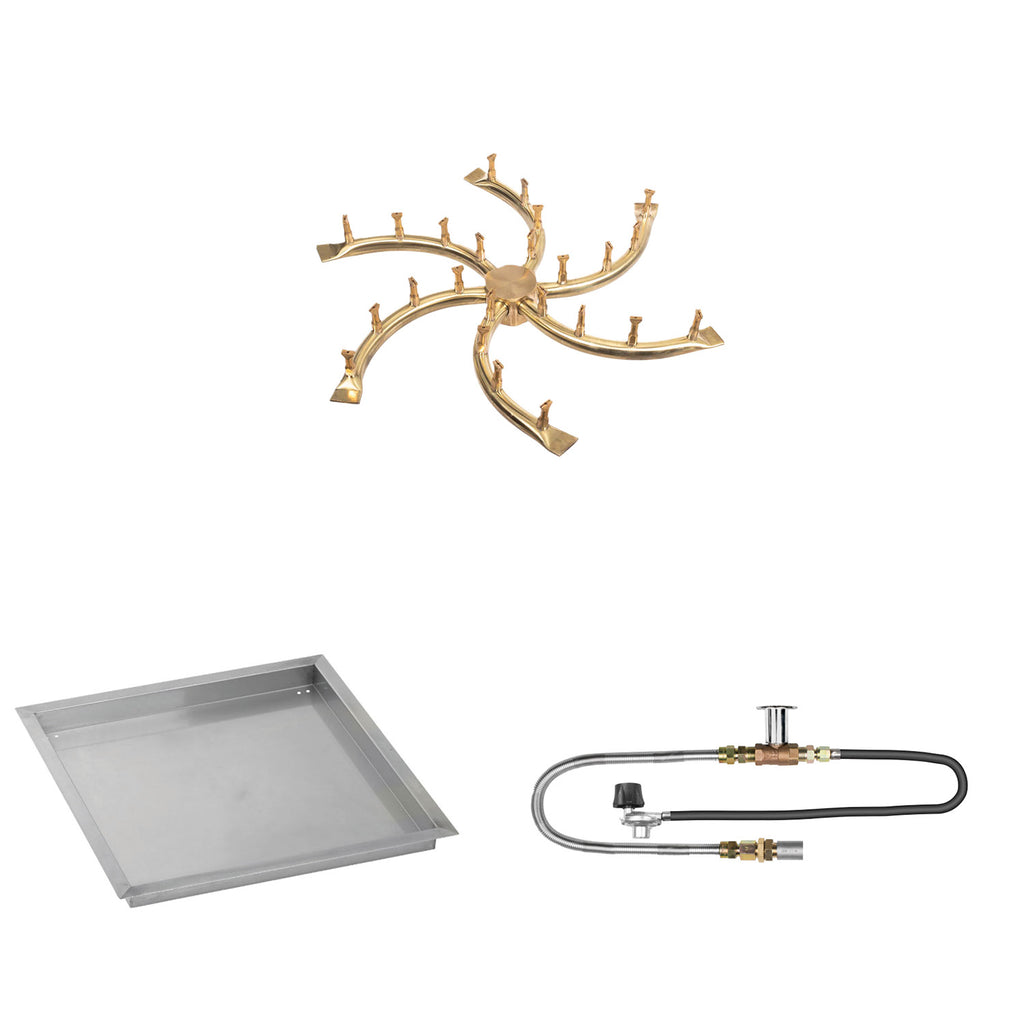 The Outdoor Plus Brass Bullet Match Light Gas Fire Pit Burner Kit