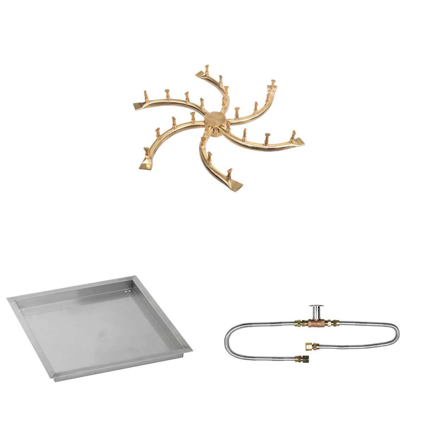 The Outdoor Plus Brass Bullet Match Light Gas Fire Pit Burner Kit