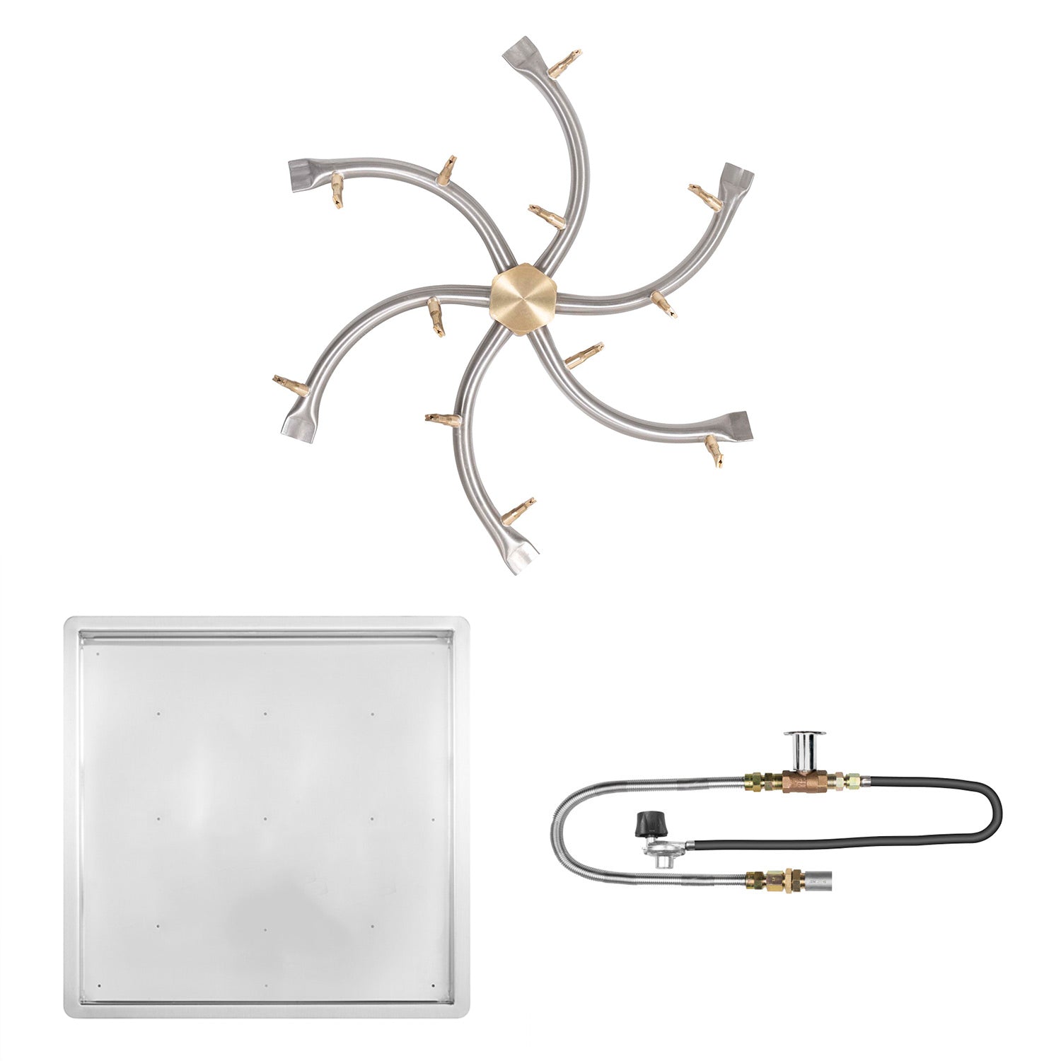 The Outdoor Plus Stainless Steel Bullet Match Light Gas Fire Pit Burner Kit