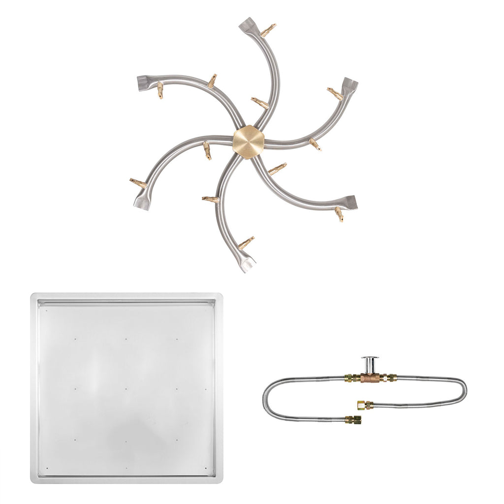 The Outdoor Plus Stainless Steel Bullet Match Light Gas Fire Pit Burner Kit