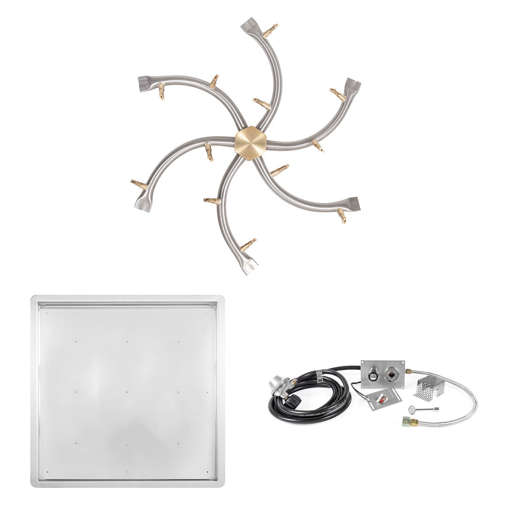 The Outdoor Plus Stainless Steel Bullet Spark Ignition Gas Fire Pit Burner Kit