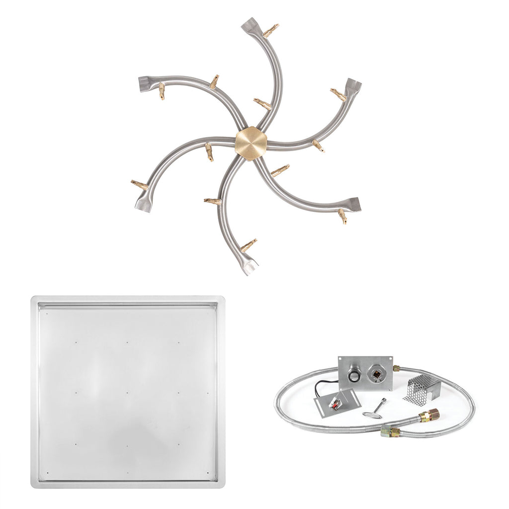 The Outdoor Plus Stainless Steel Bullet Spark Ignition Gas Fire Pit Burner Kit