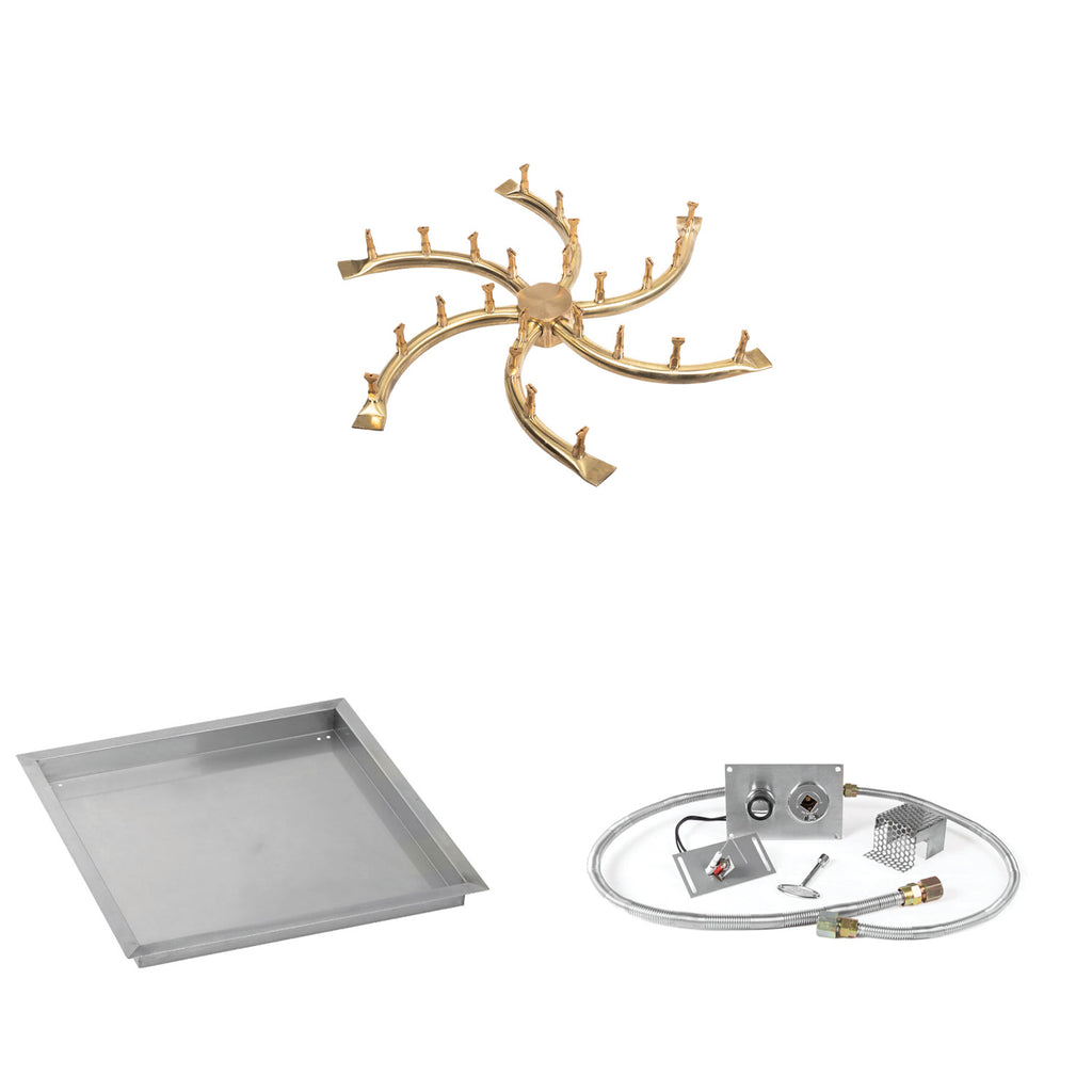 The Outdoor Plus Brass Bullet Spark Ignition Gas Fire Pit Burner Kit