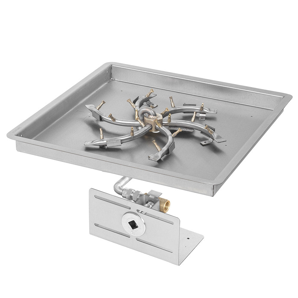 The Outdoor Plus Stainless Steel Bullet Match Light Gas Fire Pit Burner Kit