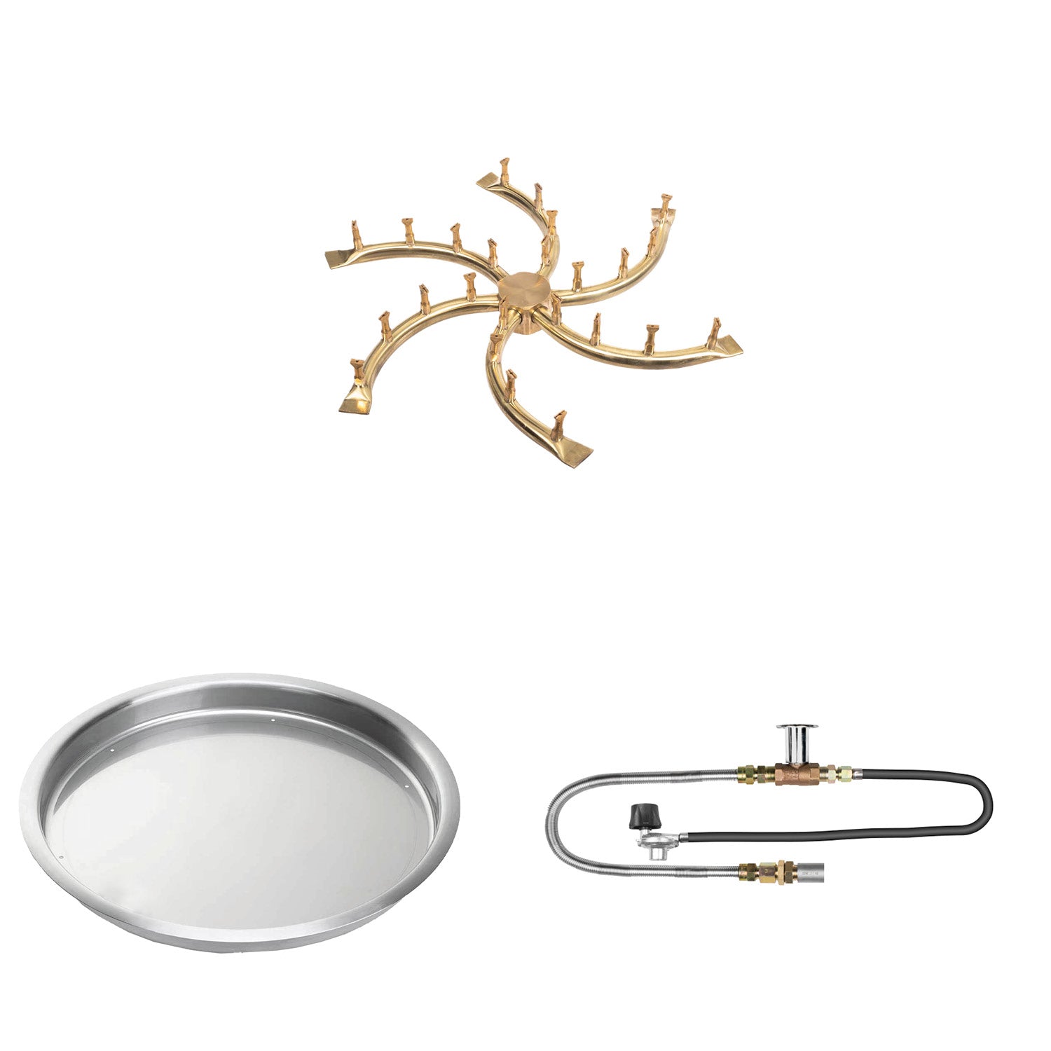 The Outdoor Plus Brass Bullet Match Light Gas Fire Pit Burner Kit