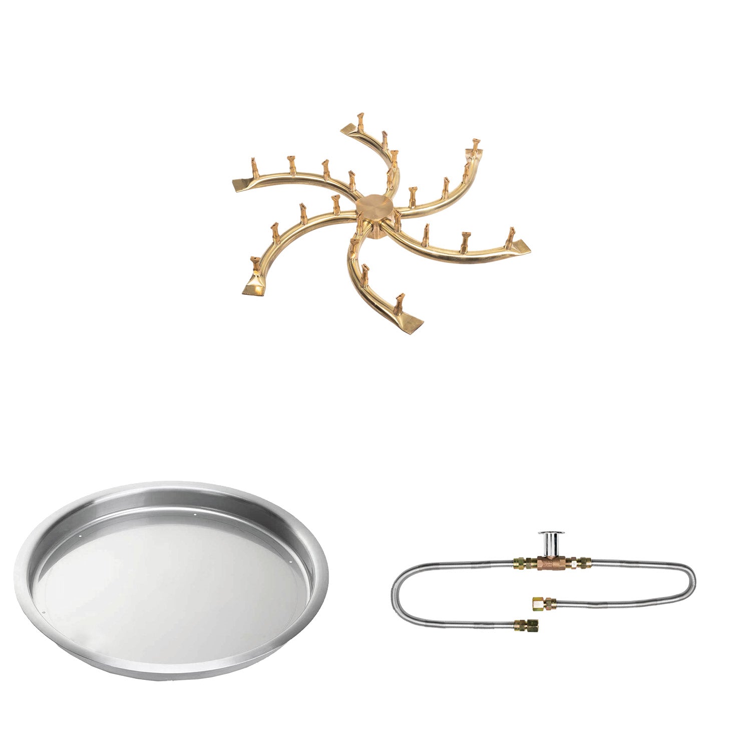 The Outdoor Plus Brass Bullet Match Light Gas Fire Pit Burner Kit