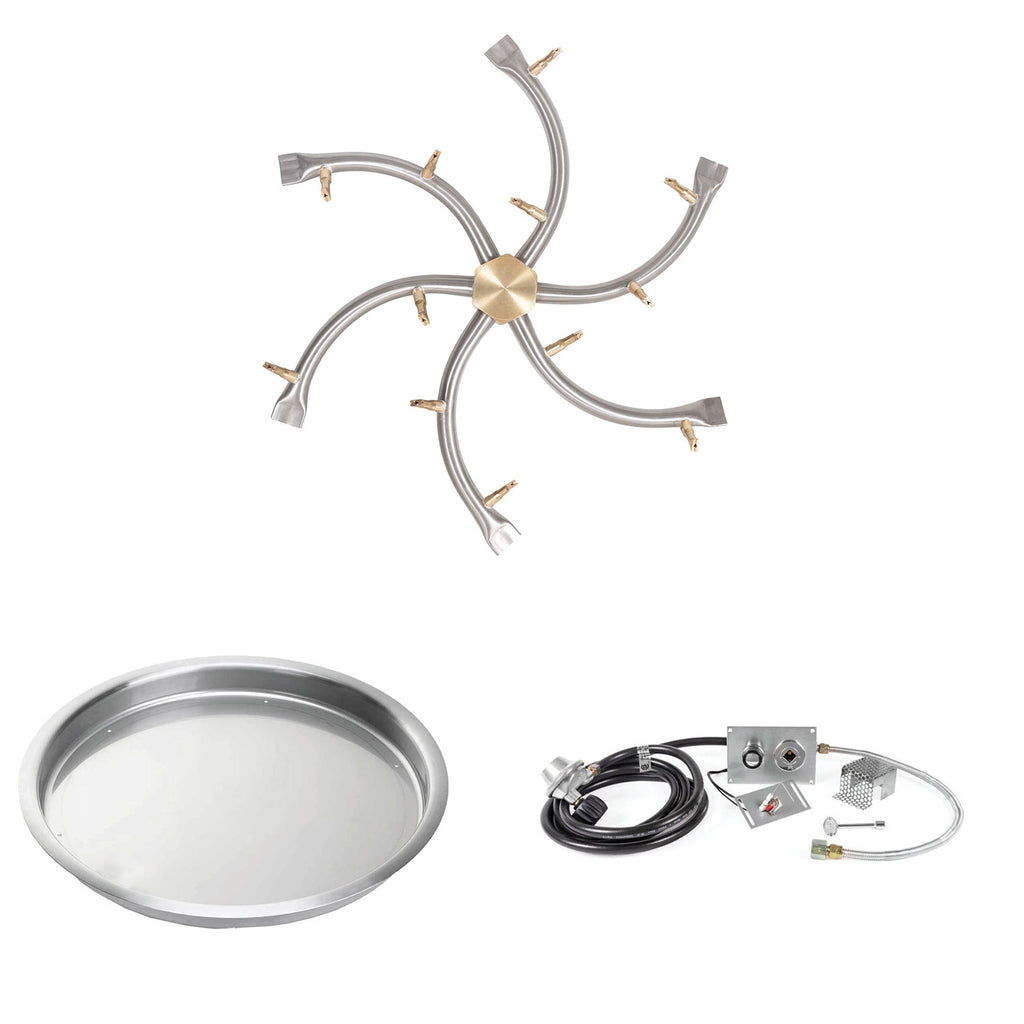The Outdoor Plus Stainless Steel Bullet Spark Ignition Gas Fire Pit Burner Kit