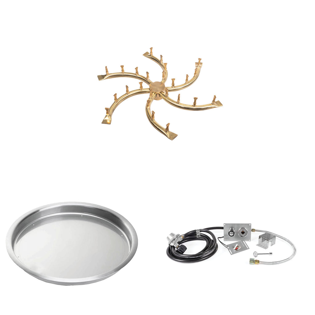 The Outdoor Plus Brass Bullet Spark Ignition Gas Fire Pit Burner Kit