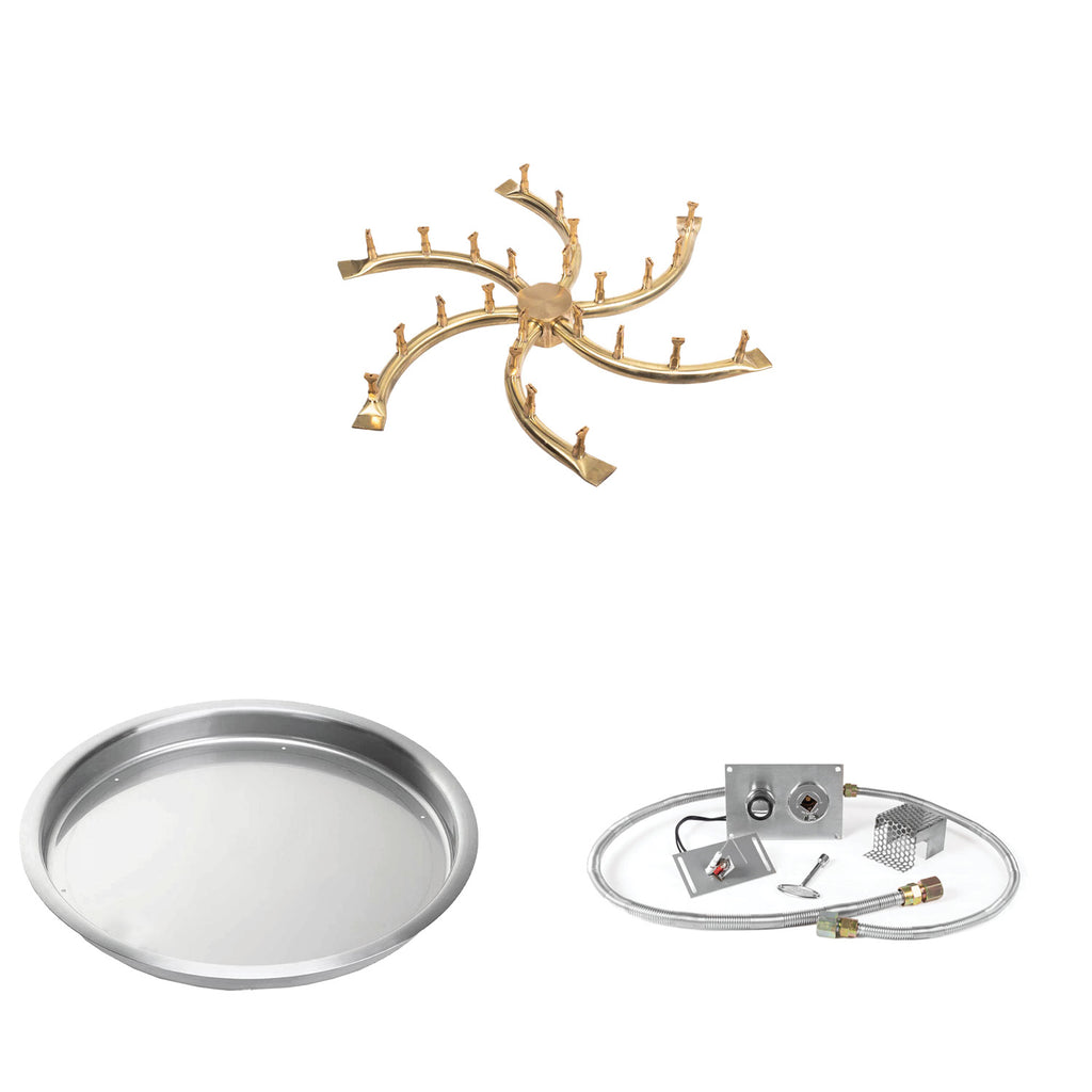 The Outdoor Plus Brass Bullet Spark Ignition Gas Fire Pit Burner Kit