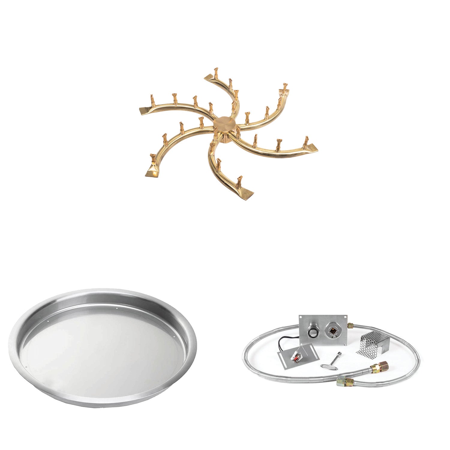 The Outdoor Plus Brass Bullet Spark Ignition Gas Fire Pit Burner Kit