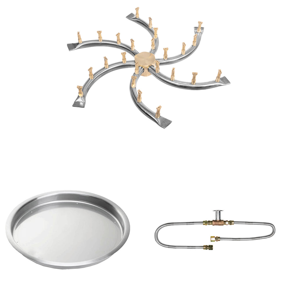The Outdoor Plus Stainless Steel Bullet Match Light Gas Fire Pit Burner Kit