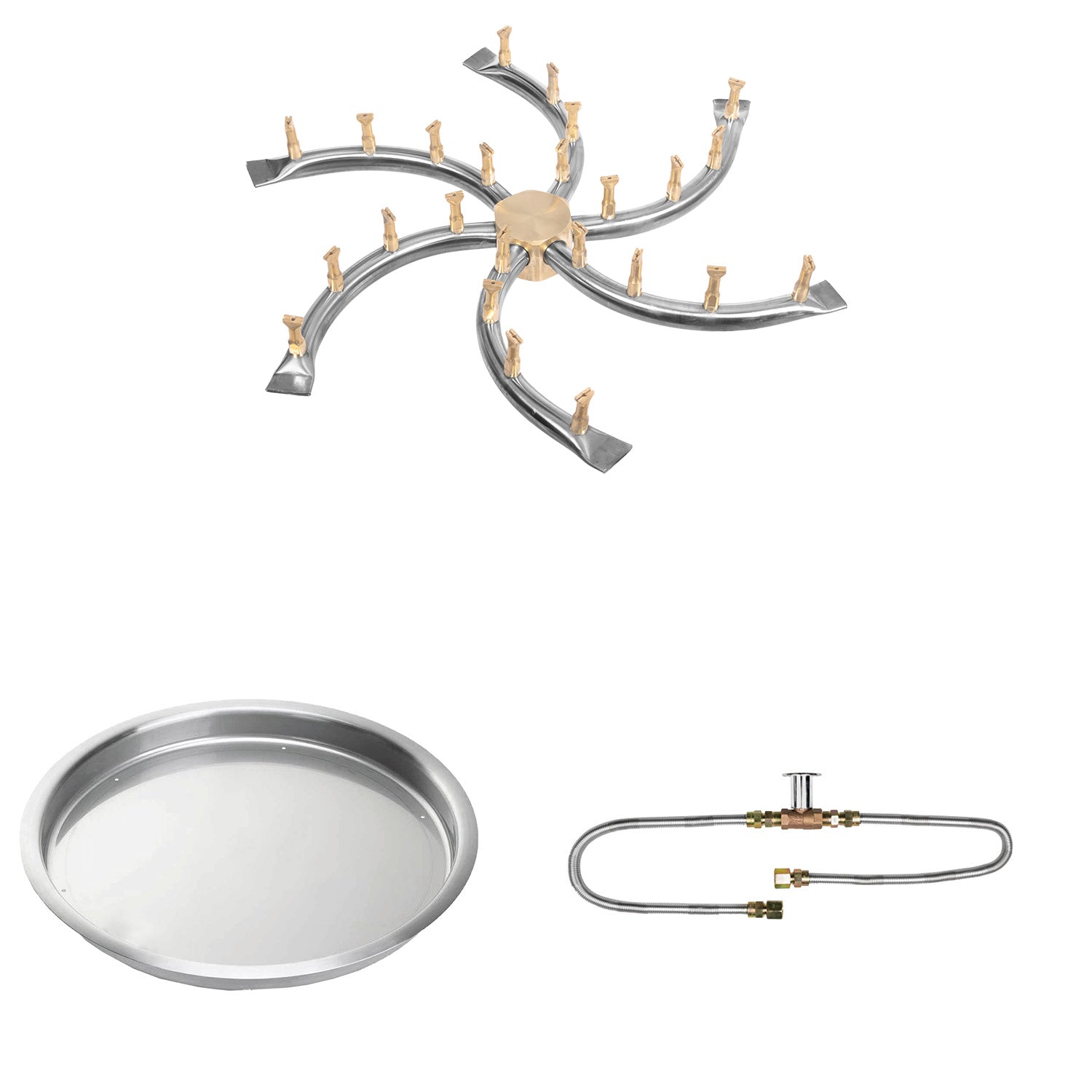 The Outdoor Plus Stainless Steel Bullet Match Light Gas Fire Pit Burner Kit